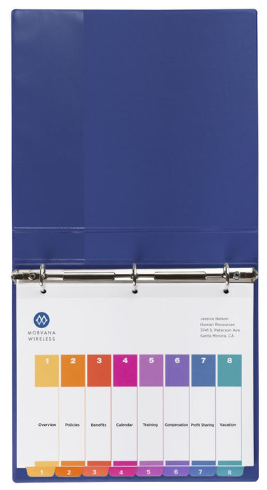Avery 8 Tab Dividers for 3 Ring Binders, Customizable Table of Contents, Multicolor Tabs, 6 Sets (11186)